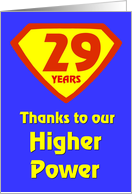 29 Years Thanks to our Higher Power card