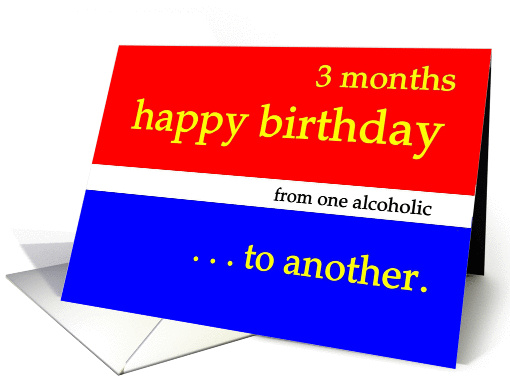 Happy 3 Month Happy Birthday red white blue card (979119)