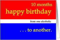 Happy 10 Month Happy Birthday red white blue card