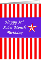 3 Months Happy Sober Birthday card
