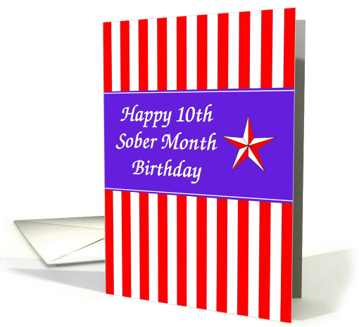10 Months Happy Sober Birthday card (980105)