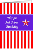 3 Years Happy Sober Birthday card