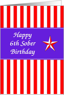 6 Years Happy Sober Birthday card