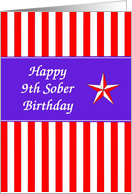 9 Years Happy Sober Birthday card
