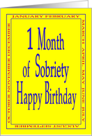 1 Month Happy Birthday Bright yellow card