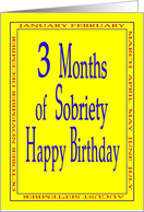 3 Months Happy Birthday Bright yellow card