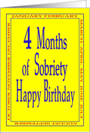 4 Months Happy Birthday Bright yellow card