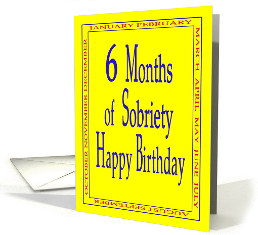 6 Months Happy Birthday Bright yellow card (980851)