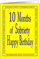 10 Months Happy Birthday Bright yellow card