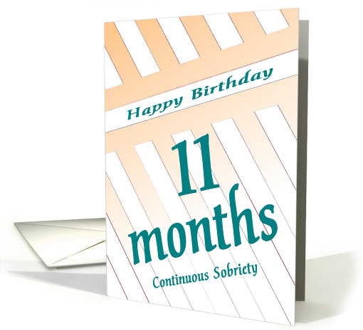 11 Months Happy Birthday Continuous Sobriety card (981093)