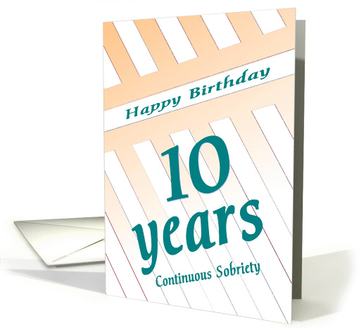 10 Years Happy Birthday Continuous Sobriety card (981145)