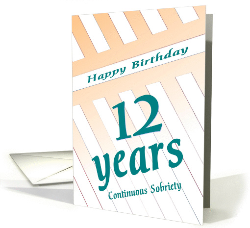 12 Years Happy Birthday Continuous Sobriety card (981151)