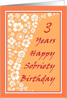 3 Years Happy Sobriety Birthday card