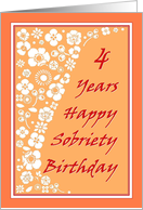 4 Years Happy Sobriety Birthday card