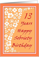 13 Years Happy Sobriety Birthday card