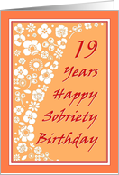 19 Years Happy Sobriety Birthday card