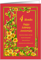 4 Months Happy Sobriety Anniversary card