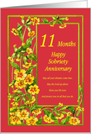 11 Months Happy Sobriety Anniversary card