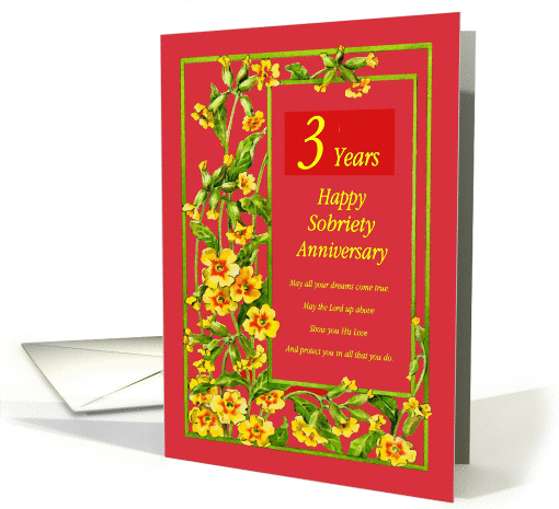 3 Years Happy Sobriety Anniversary card (985685)
