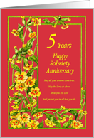 5 Years Happy Sobriety Anniversary card