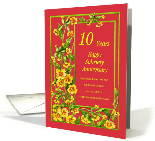 10 Years Happy Sobriety Anniversary card (985749)