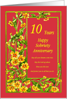 10 Years Happy Sobriety Anniversary card