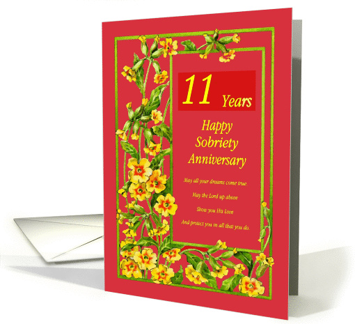 11 Years Happy Sobriety Anniversary card (985755)