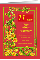 11 Years Happy Sobriety Anniversary card