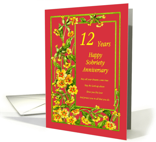 12 Years Happy Sobriety Anniversary card (985757)