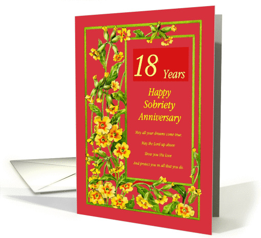 18 Years Happy Sobriety Anniversary card (985793)