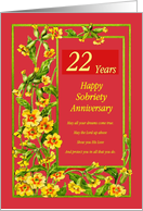 22 Years Happy Sobriety Anniversary card
