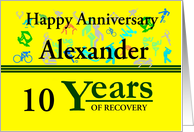 10 Years Recovery Happy Anniversary Custom Text card