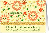 Happy Recovery Anniversary, Gods Agent, Employee and Child. card