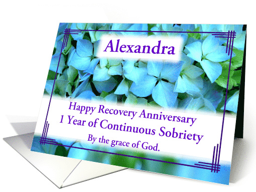 Happy Recovery Anniversary,-Hydrangea-flower- card (995203)
