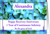 Happy Recovery Anniversary,-Hydrangea-flower- card