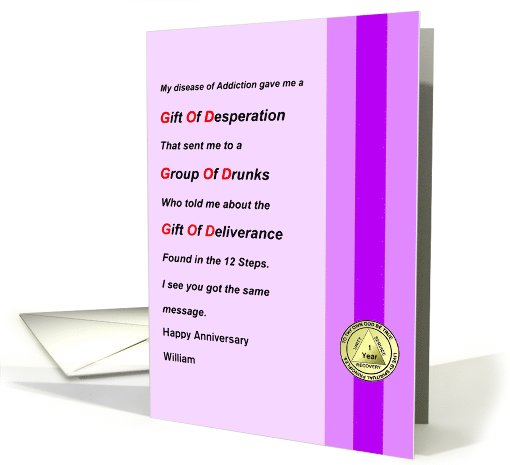 Happy Recovery Anniversary-G.O.D. card (995519)
