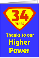 34 Years Thanks to our Higher Power card