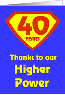 40 Years Thanks to our Higher Power card