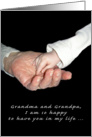Congratulations - Grandparents - Little hand in hand card