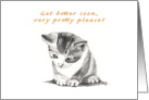 Get Well - Under the Weather - sitting kitten card