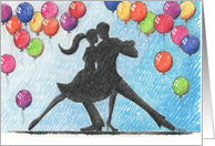 Birthday - Couple Dancing with Balloons card
