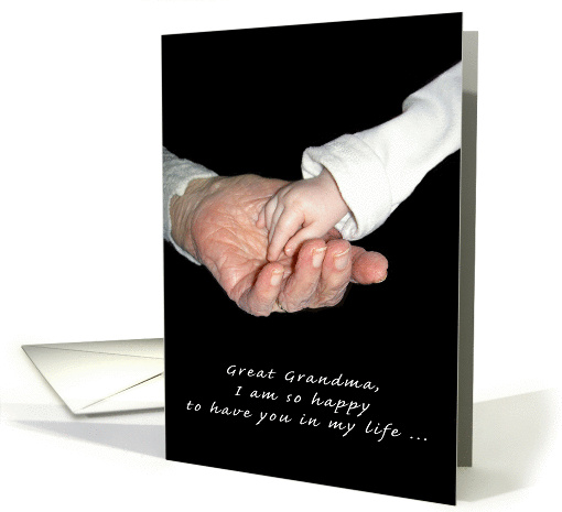 Congratulations - Great Grandmother - Little hand in hand card