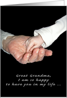 Congratulations - Great Grandmother - Little hand in hand card