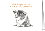 Get Well - Under the Weather - sitting kitten card