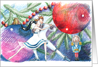 Merry Christmas - couple dancing - nutcracker card