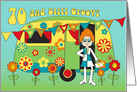 Birthday - 70 - Still Groovy Woman and Caravan card