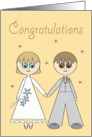 Wedding Day Bride and Groom Congratulations card