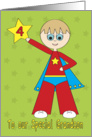 Superhero Birthday Grandson 4 Today card