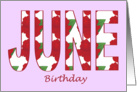 Birthday June Roses card