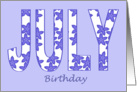 Birthday July Larkspur card